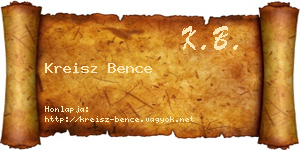 Kreisz Bence névjegykártya